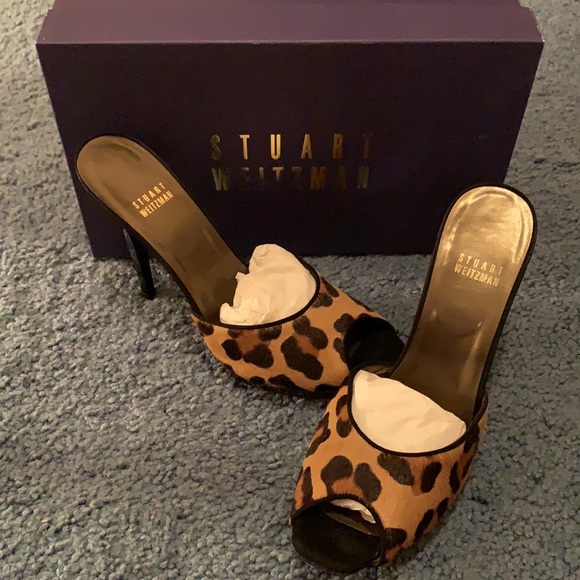 Stuart Weitzman Shoes - Stuart Weitzman Cognac Leopard Hair Heels